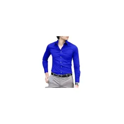 for Men Cotton Blend Full Sleeve Solid Spread Collar_No Pocket Casual Wear_Shirt