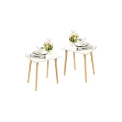 FORAOFUR White End Tables Set of 2