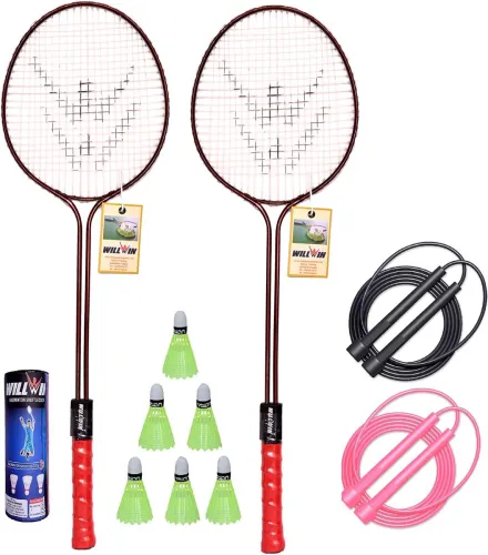 Image of Forgesy Badminton Kit (2 Rackets, 6 Shuttles & 2 Skipping Ropes)