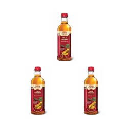 Fortune Premio Cold Pressed Mustard Oil 1L Bottle | Rajasthan Mustard Seeds | Rich in Omega 3 & 6 (PUFA) | Natural Antioxidants | Strong Aroma | Ideal for Frying & Pickles (Pack of 3)