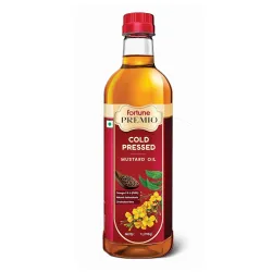 Fortune Premio Cold Pressed Mustard Oil 1L Bottle | Rajasthan Mustard Seeds | Rich in Omega 3 & 6 (PUFA) | Natural Antio