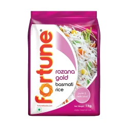 Fortune Rozana Gold Basmati Rice 1Kg | Cooked grain upto 15 mm | Fluffy, Non-Sticky Rice | Everyday Basmati Rice
