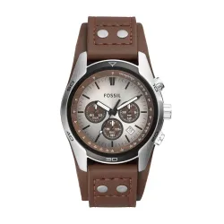 Fossil Cuff Chronograph White Dial Mens Watch