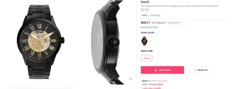 Image of Fossil Men Black Analogue Automatic Watch BQ2092