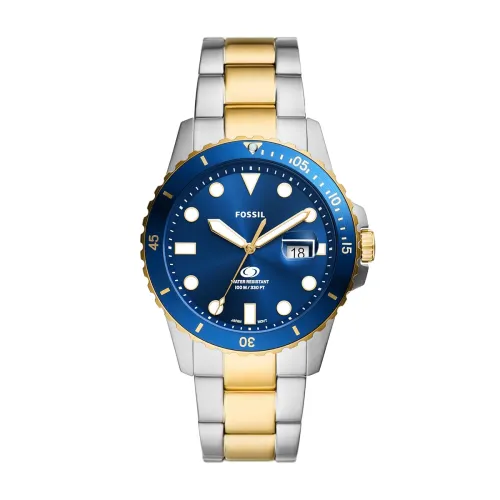 Image of Fossil Men Stainless Steel Analog Blue Dial Watch