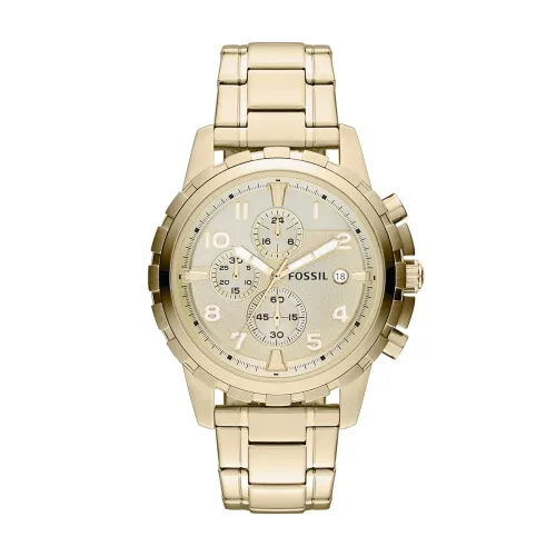 Image of Fossil Men Stainless Steel Dean Analog Off-White Dial Watch