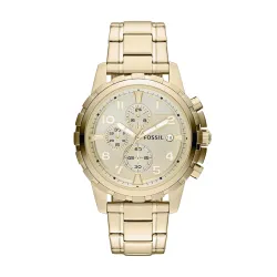 Fossil Men Stainless Steel Dean Analog Off-White Dial Watch