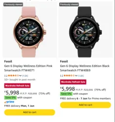 Fossil Smartwatch at minimum 70% Discount