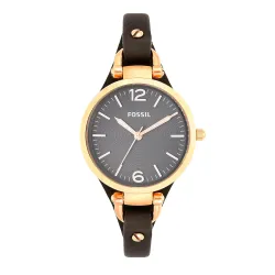 Fossil Women Leather Georgia Analog Grey Dial Watch