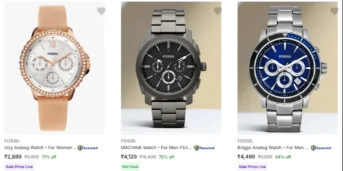 Image of Fossil Wrist Watches upto 73% Discount