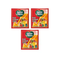 Foster Clark Fruit Cocktail Flavored Powder Drink 20g Packet - Makes 1.5L (3 x 20g) | Imported Drink Mixes | Rich Beverage Mix for Instant Refreshment