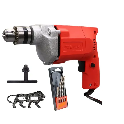 Image of FOSTER FPD-010A 400W Drill Machine with 5 Drill Bits Pistol Grip Drill (10 mm Chuck Size)