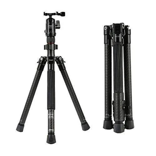 Image of Fotopro X-Aircross 1 Carbon Fiber 4.5ft Tripod Stand with Ball Head for DSLR Camera Payload 8Kg (Matt Gray)