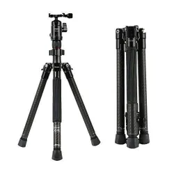 Fotopro X-Aircross 1 Carbon Fiber 4.5ft Tripod Stand with Ball Head for DSLR Camera Payload 8Kg (Matt Gray)