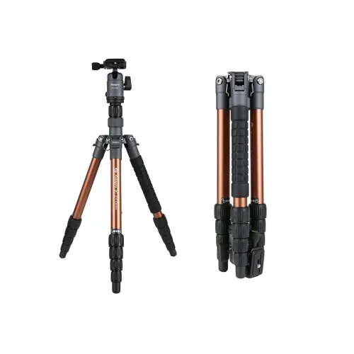 Image of Fotopro X-Go Gecko 5ft Aluminium Tripod Stand with Ball Head for DSLR Camera Payload 8 kg (Brown+Gray)