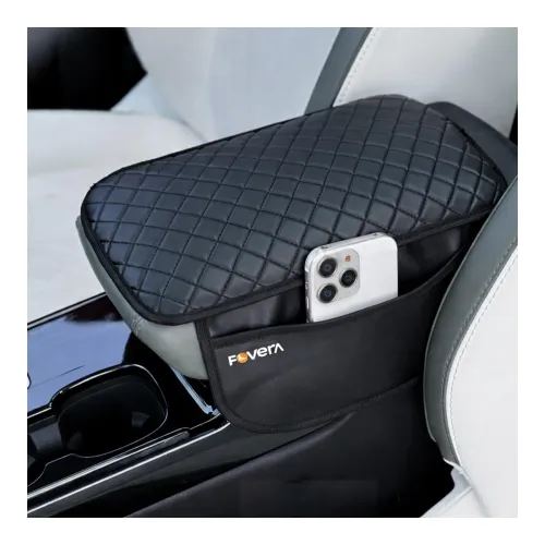 Image of FOVERA Car Armrest Pad PU Foam Cushion with Premium Rexine Cover for Comfortable