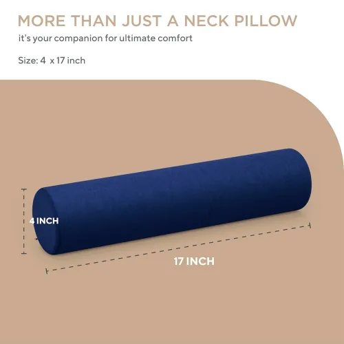 Image of FOVERA Cervical Neck Roll Pillow for Neck Pain Relief - Memory Foam Neck Pillow for Bed | Round Neck Pillows for Sleepin