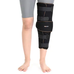 FOVERA Knee Immobilizer Brace for Knee Support – Stabilizer Splint for Dislocation, Ligament Tear, & Injury Recovery with Wraparound Design & 5 Adjustable Straps for Men & Women (XXL)