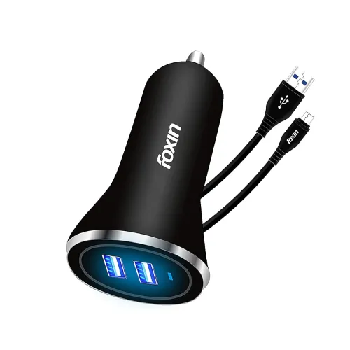 Image of Foxin Fcc-002 Dual Port USB for Car Charger