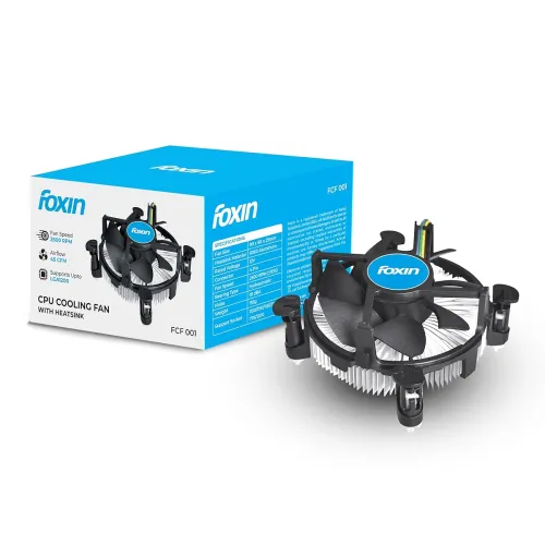 Image of Foxin FCF 001 CPU Cooling Fan | CPU Cooler 90mm RGB Fan | Hydramatic Bearing | 2500 RPM & Airflow 45 CFM | 4-Pin PWM Con