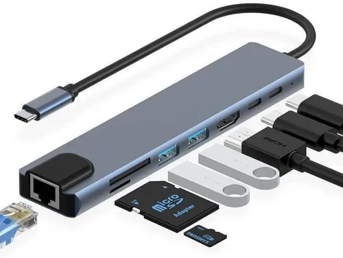 Image of Foxne Point 8-in-1 Type-C USB Hub with Gigabit Ethernet