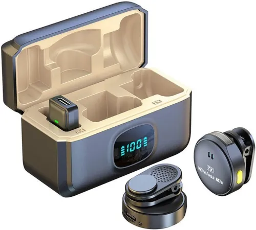 Image of Foxne Point Magnetic Wireless Dual Clip Microphone