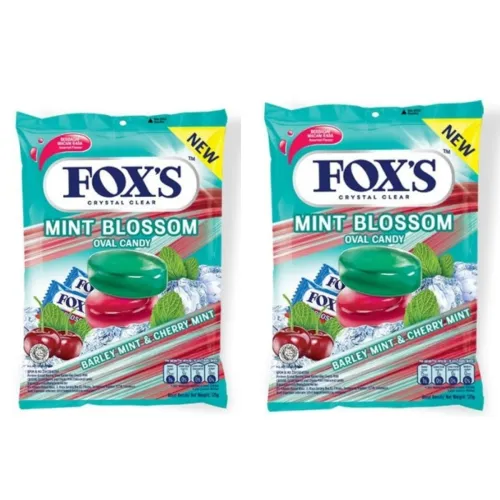 Image of Fox's Crystal Clear Mint Blossom Oval Candy (125Gms (Pack of 2))