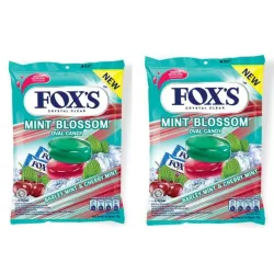 Foxs Crystal Clear Mint Blossom Oval Candy (125Gms (Pack of 2))
