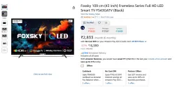 Foxsky (FS43GATV) 43inch LED Smart TV