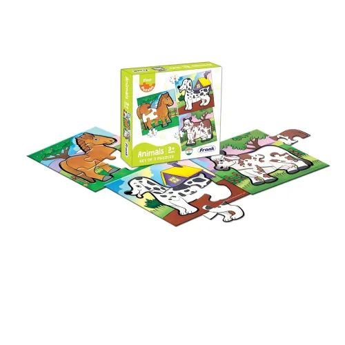 Image of Frank Animals - A Set of 3 Jigsaw Puzzle for Kids Above 3+ Years - Fun & Challenging Brain Booster Games - Educational P
