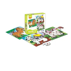 Frank Animals - A Set of 3 Jigsaw Puzzle for Kids Above 3+ Years - Fun & Challenging Brain Booster Games - Educational P