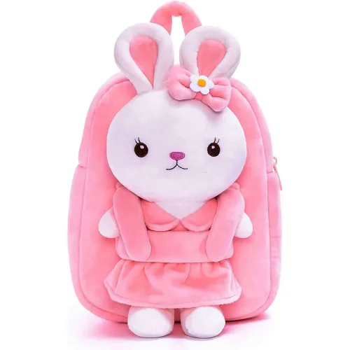Image of Frantic Kids Velvet School Bag Plush Cute Backpack Baby Girl Preschool Travel
