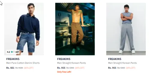 Image of FREAKINS Men clothes up to 84% Discount