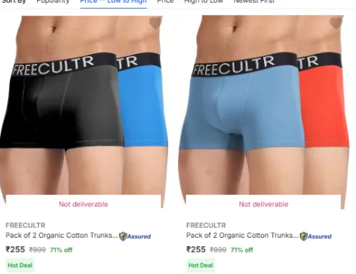 Image of Freecultr Men's Briefs And Trunks up to 75% off