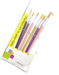 FREEDY Nylon 6 Pcs Different Size Paint Brush Set (Round) C