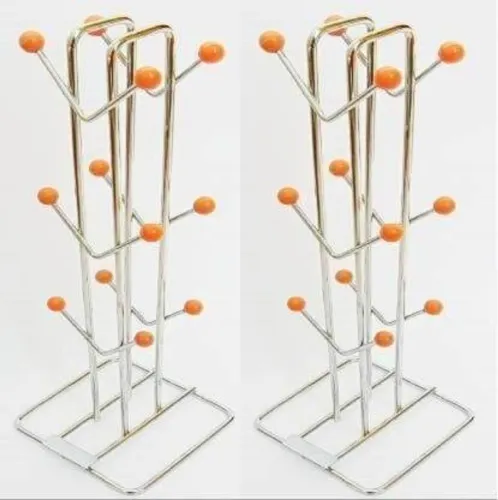 Image of Freekers Stainless Steel Cup Holder Rack | Set of 2