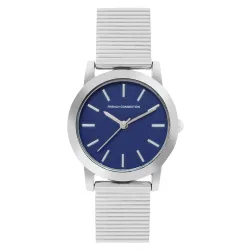 French Connection 3 Hands Blue Dial Round Analog Watch