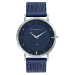 French Connection Stainless Steel Spring-Summer 2023 Analog Blue Dial Men's Watch-Fcn00062F, Band_Silver