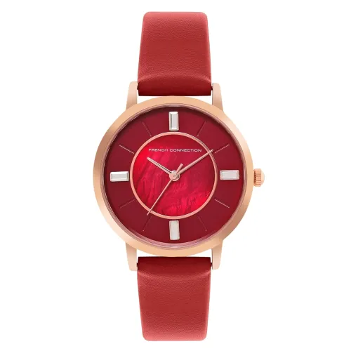 Image of French Connection Analog MOP Maroon Dial Women's Watch