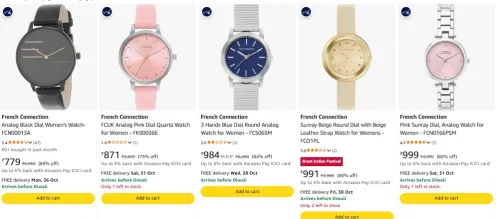 Image of French Connection Analog Dial Women's Watch at minimum 75% Discount