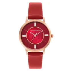 French Connection Analog MOP Maroon Dial Womens Watch