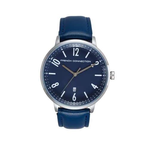 Image of French Connection Analog Blue Dial Men's Leather Watch-Fc155U