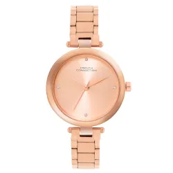 French Connection Analog Rose Gold Dial Womens Watch-FCN0104RGM-R