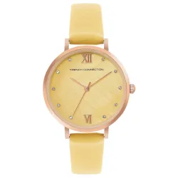 French Connection Analog Yellow Dial Womens Watch-FCN00065C