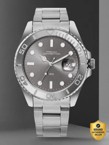Image of French Connection Apex Dated Sunray Dial Mineral Glass Analog Watch - For Men
