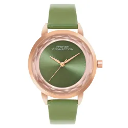 French Connection Astral Green Round Dial Womens Analogue Watch