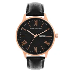 French Connection Black Dial Analog Watch