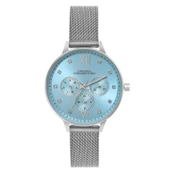 French Connection Bloom Light Blue Round Dial Womens Mult Function Watch