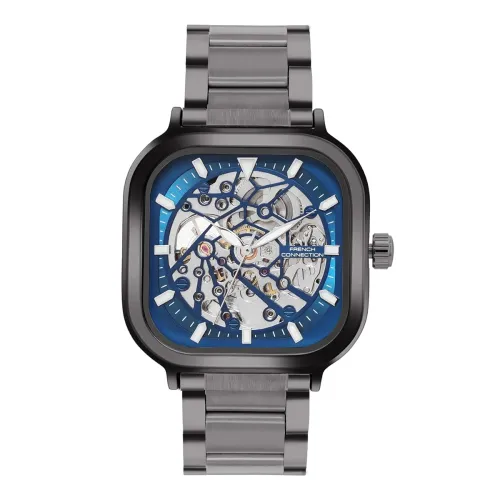 Image of French Connection Blue Skeleton Dial Automatic Watch for Men - FCA27GNM