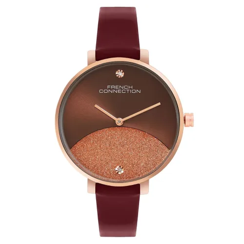 Image of French Connection Brown Sunray Dial Analog Watch for Women's - FCN089BRL